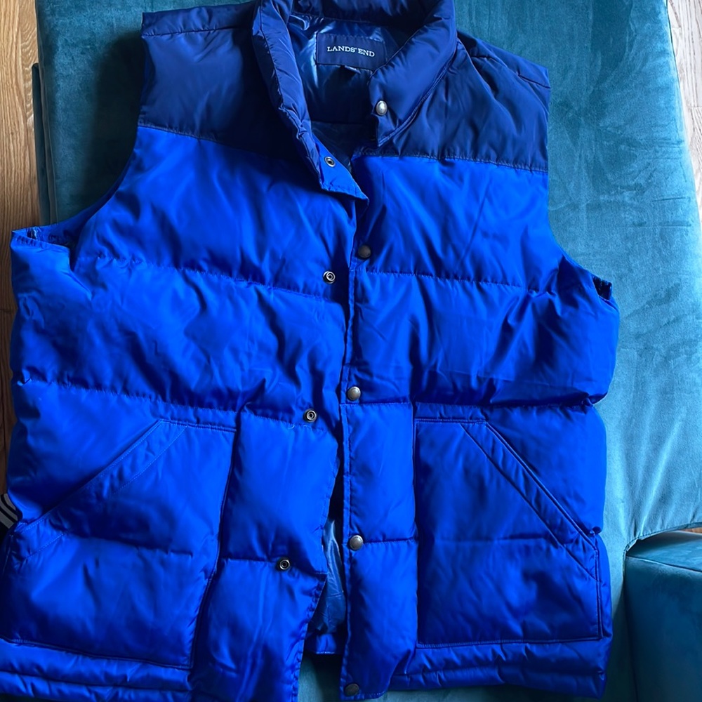 Land’s End Men’s XL Blue Thick Puffer Vest